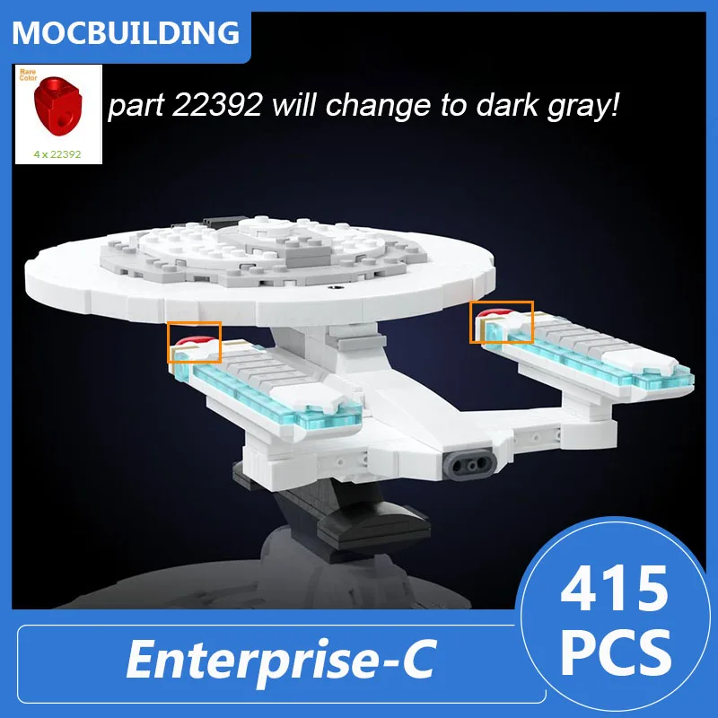 Enterprise-C Model Moc Building Blocks Diy Assemble Bricks Space Educational Creative Collection Display Toys Xmas Gifts 415PCS