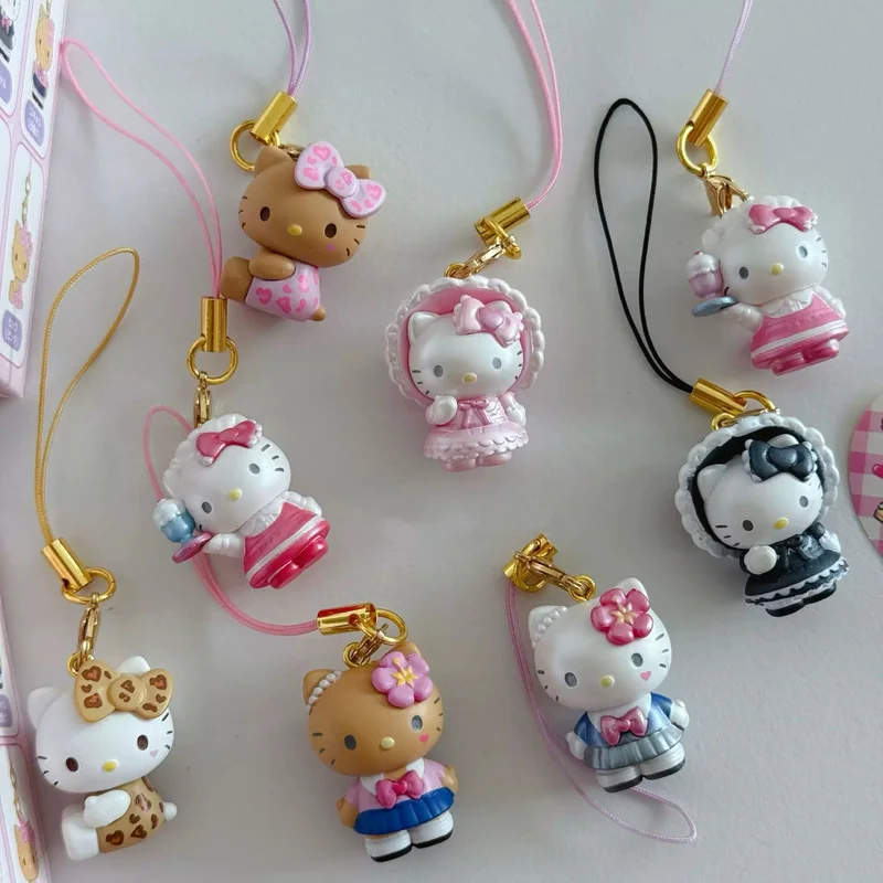 

Милый колледж, черная кожа, Kt Cat, ювелирные изделия, кулон, глухая коробка, мобильная сумка для девочек, подвесной брелок для ключей, аксессуары для камеры, подарки на день рождения для девочек