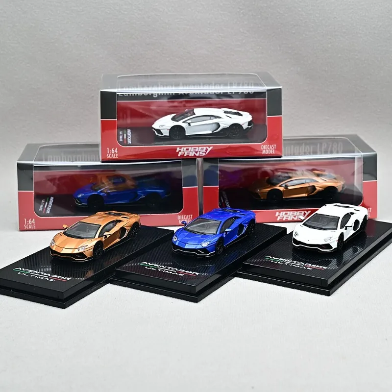 

Коллекционная модель автомобиля Hobbyfans 1/64 Aventador LP780 из литого под давлением сплава, игрушка для мальчиков, украшение для рабочего стола, подарок на день рождения