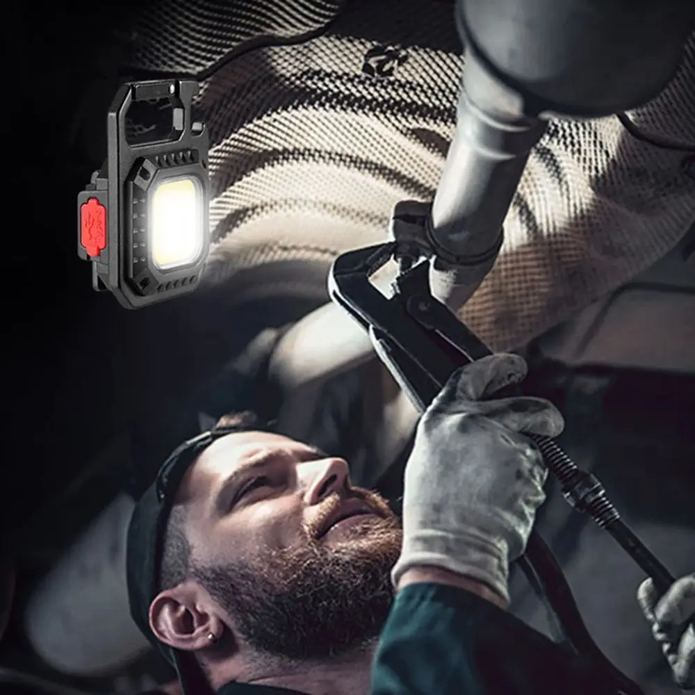 

New Mini LED Flashlight Aluminum Alloy 800 Lumens Pocket Work Light USB Rechargeable Multifunctional Camping Light Outdoor