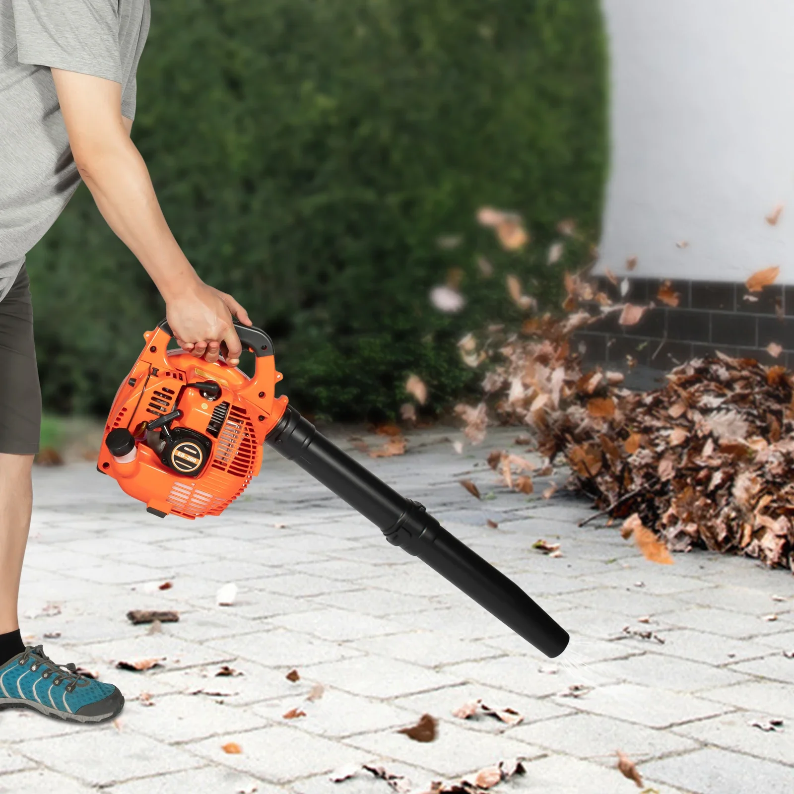 

CNCEST 2-Stroke Gas Powered Leaf Blower, 750W 25.4cc Gasoline Grass Sweeper Heavy, Snow Blowing & Yard Cleaning
