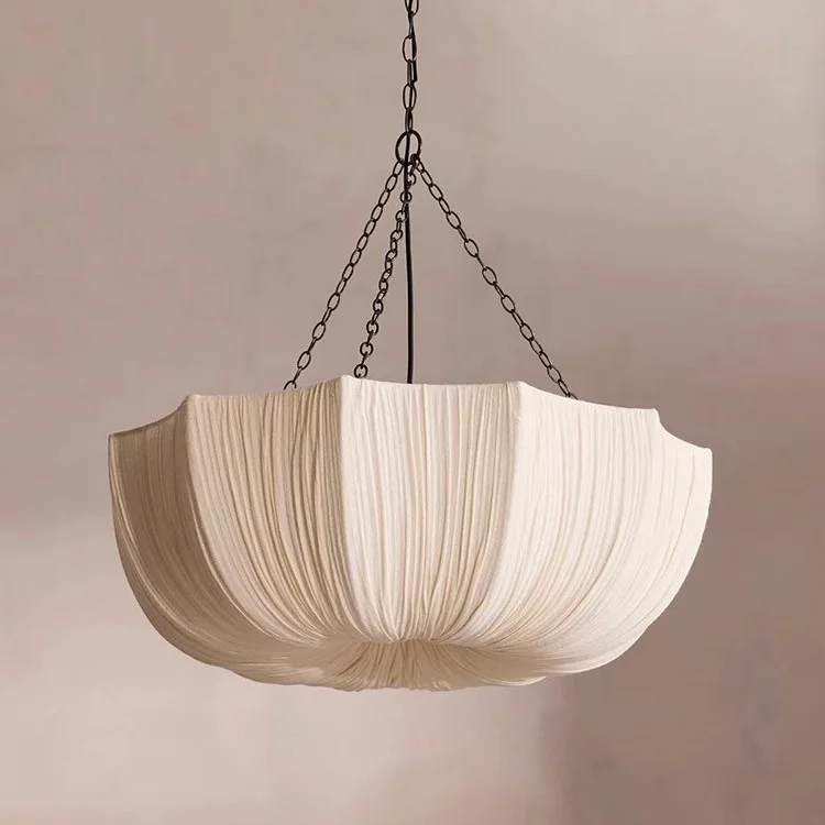 Mzisosod Wabi-Sabi Fabric Pendant Light For Modern Farmhous…