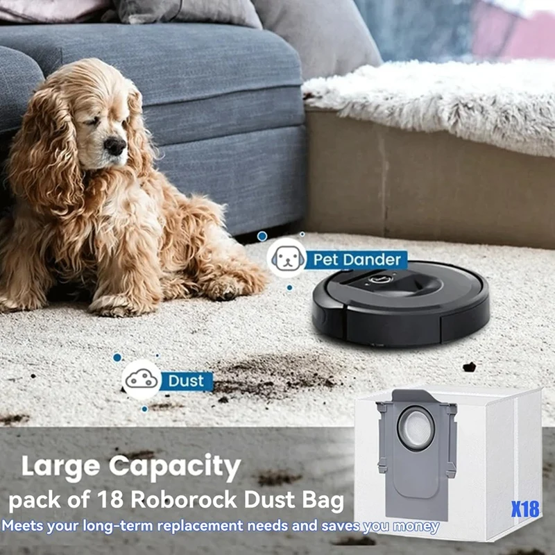 Мешки для пылесоса Roborock Q5 Q5 + Q7 Q7 + Q7 Max Q7 Max + S7 Maxv Ultra S8 + S8 Pro, 18 шт./упаковка