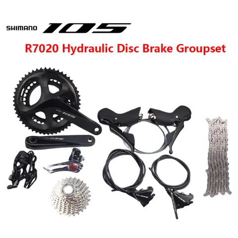 Shimano 105 R7020 Groupset 2x11s For Road Bike R7000 Crankset Front Rear Derailleur Cassette R7020+R7070 Hydraulic Disc Brake