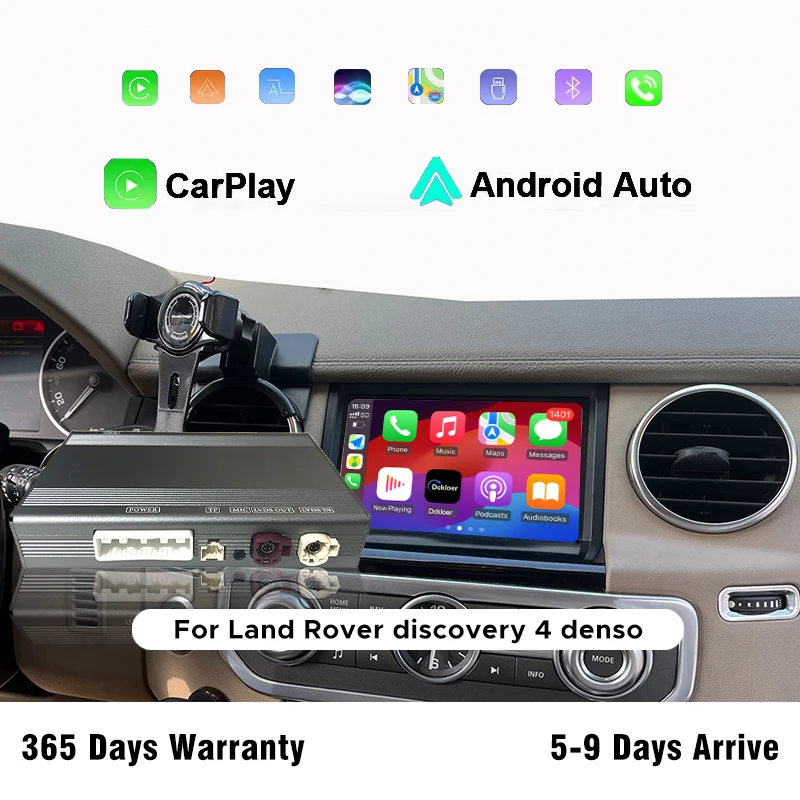 Wireless CarPlay Android Auto Adapter for Land Rover Discovery 4 Denso Plug&Play Mirror Link AirPlay Navigation DVD OEM Controls