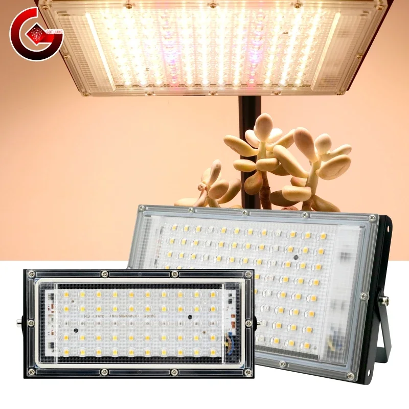 

50W 100W LED Grow Light 220V Plant Growing Lamps Sunlight Phyto Lamp for Greenhouse Indoor Veg and Bloom Sunshine Floodlight