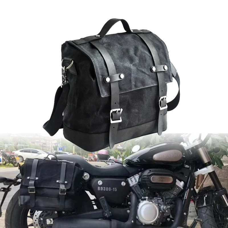 

Водонепроницаемая боковая сумка для мотоцикла, подвесная сумка, универсальная большая вместительная дорожная сумка для гоночного велосипеда, парусиновая сумка для фотоаппарата, сумка на плечо