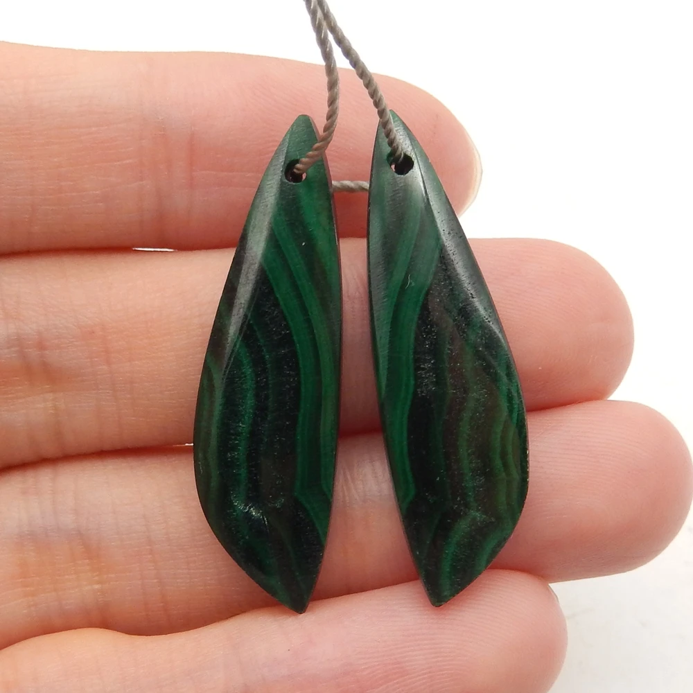 Natural Malachite Earrings Beads For Womens,Unique Gift DIY Semiprecious Stone Jewelry Accessories Genuine stone