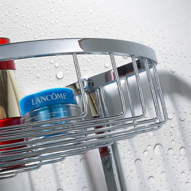 Bathroom Shelves Corner shelf Chrome Stainless Steel 304 Wall Bathroom Shelf Shower Caddy Rack Bathroom Accessories Shelves