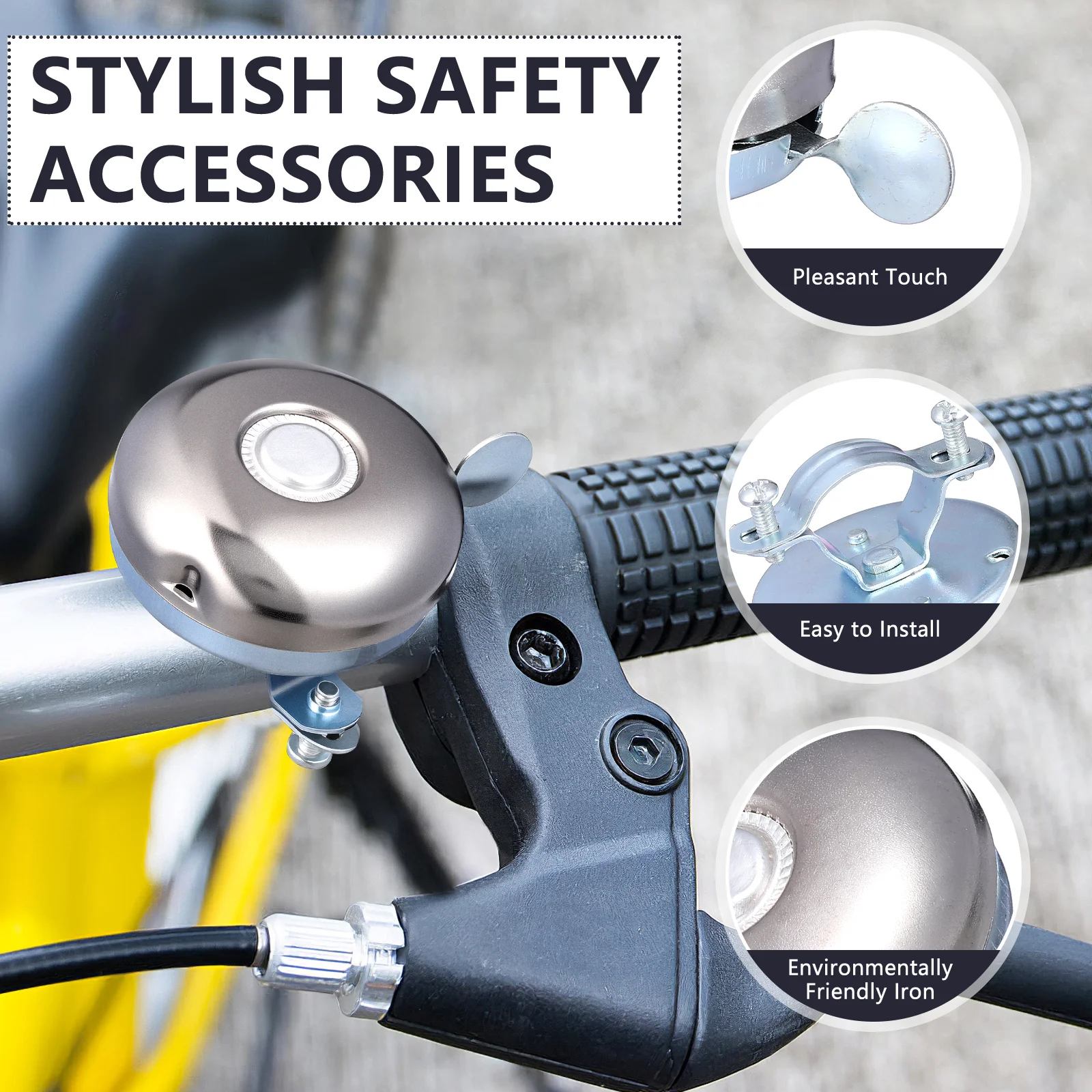 جرس الدراجة الرجعية خمر 52 مللي متر معدن بصوت عال قارع الأجراس المقود القرن ل كروزر جبل دراجات أطفال دائم الحديد واضح #4