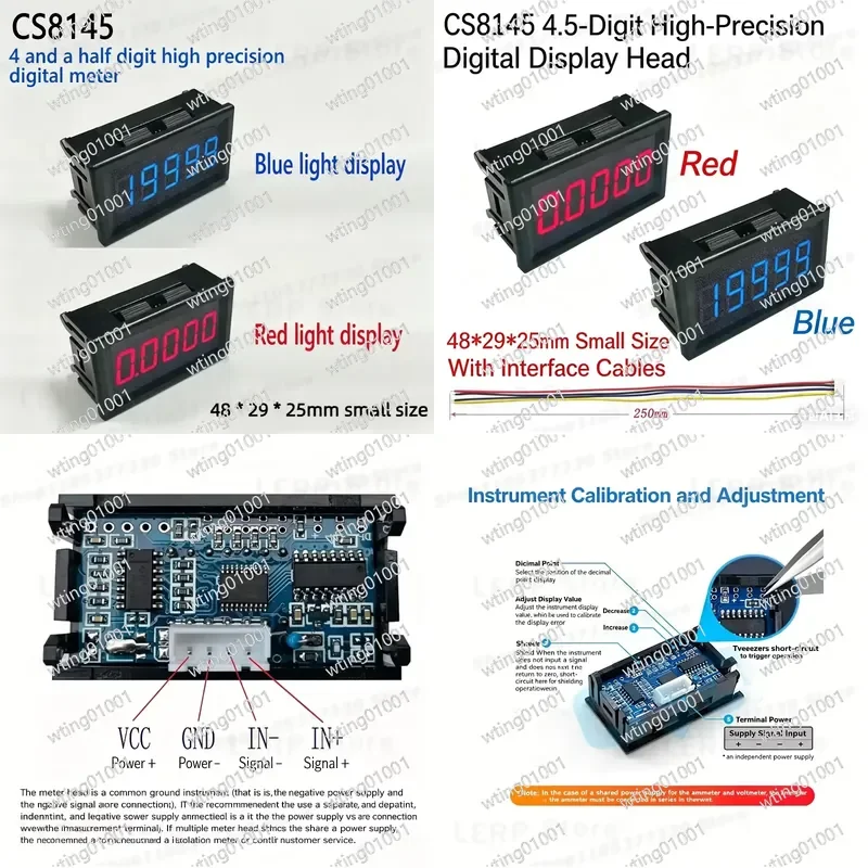 for 8145 Compact 4.5 Digit Digital Current Voltage Tester High Accuracy Milliampere Measurement Miniature Panel Gauge