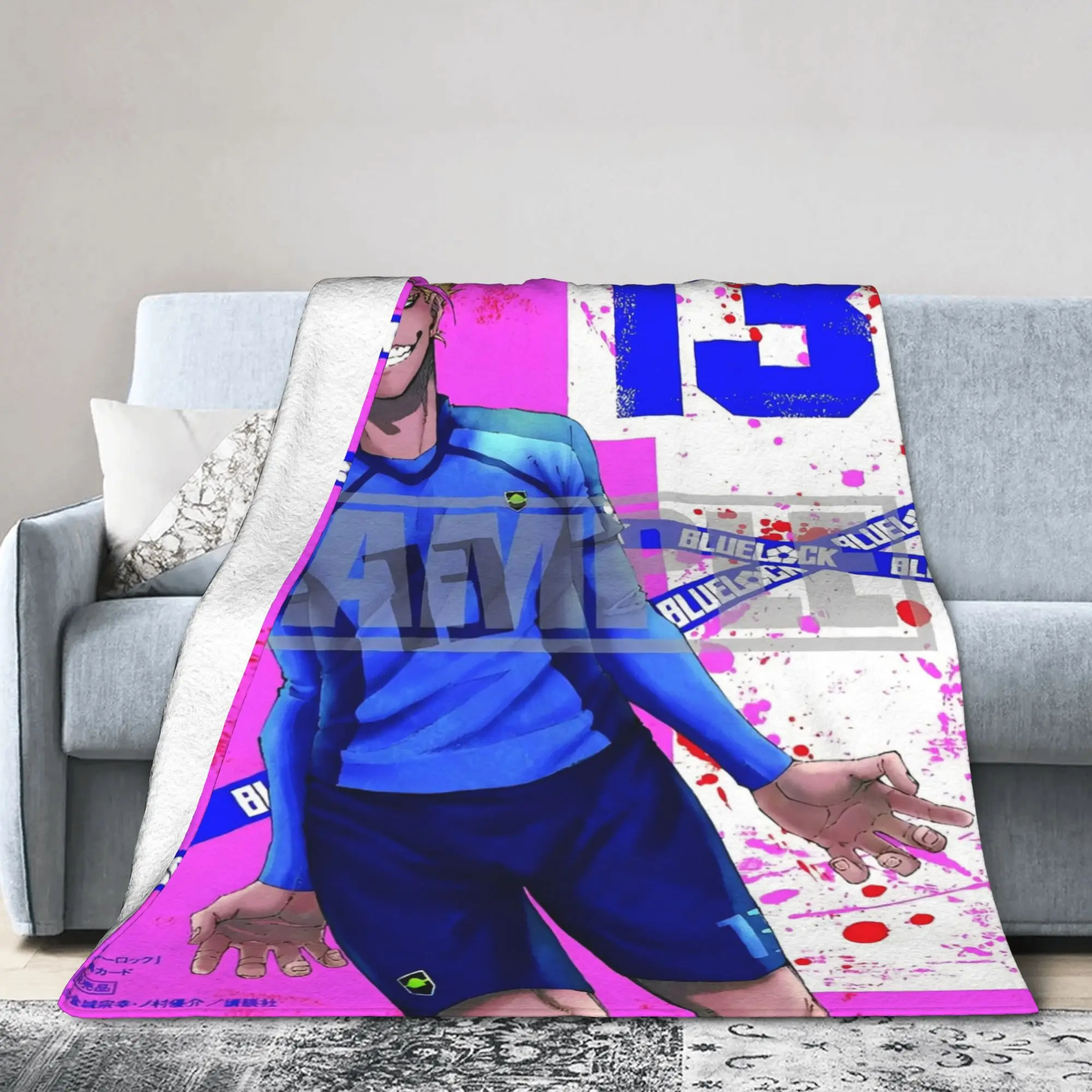 BLUEs LOCKs Shidou Ryuusei  Blanket Ultra-Soft Coral Fleece Plush Comfort Gifts  Throw Blankets Bedspreads