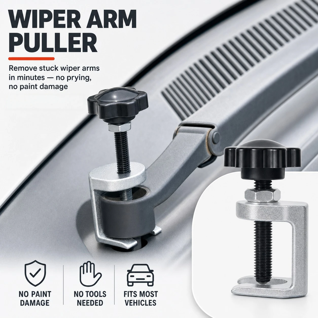 GM Windshield Wiper Arm Puller Adjustable 6-28mm Wiper Removal and Maintenance Tool for Windshield Repair and Car Maintenance