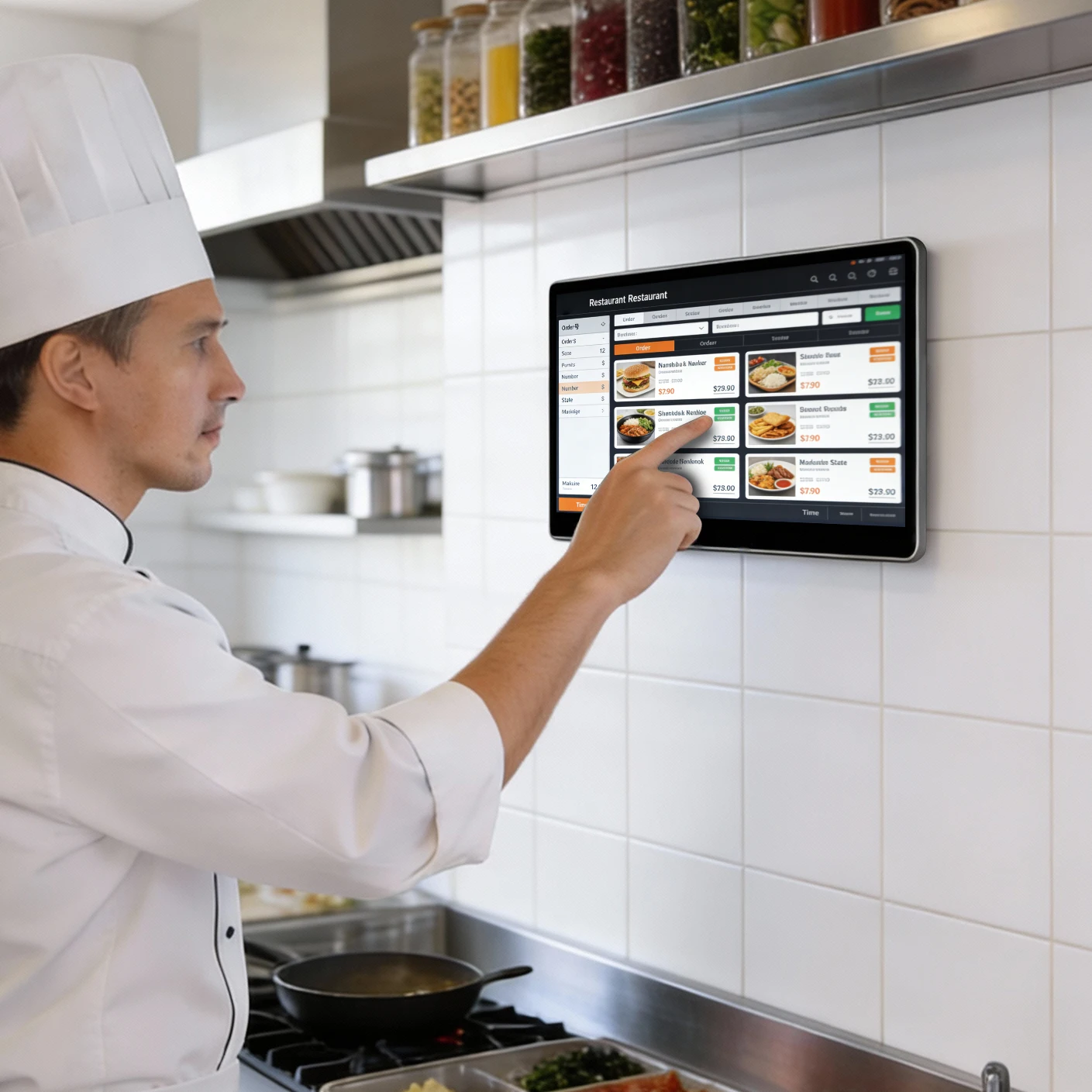 Restaurant Kitchens Display POS Terminal 15.6 Inch Queue Management System KDS Pos Systems For Kitchen/retail Touch Screen