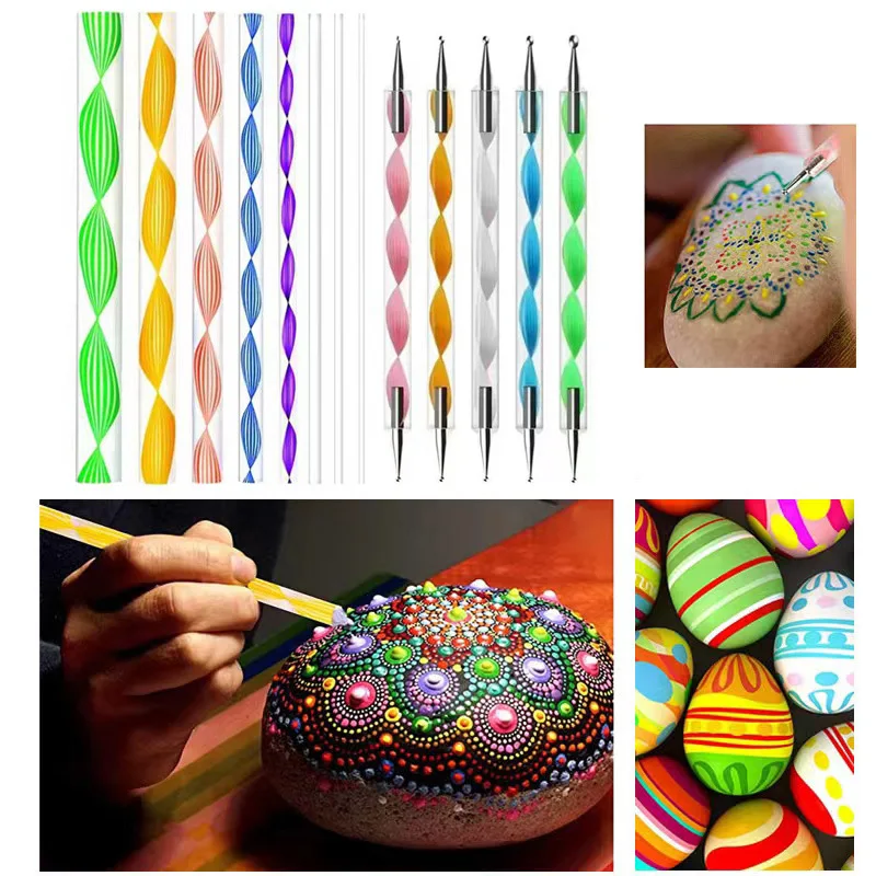 Mandala tools 13pcs/8pcs/5pcs diy graffiti embellishment drawing stick template dot dot drill pen combination