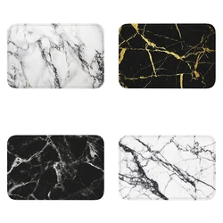 Smoke black marble door mat floor  non-slip abstract texture bathroom kitchen rug garage  40*60cm living room entrance