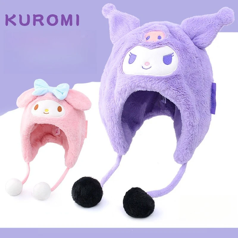 

Miniso Children's Autumn and Winter Plush Hat Warm Pullover Hat Kulomi Girls Ear Protection and Cold-proof Thickened Fleece Hat
