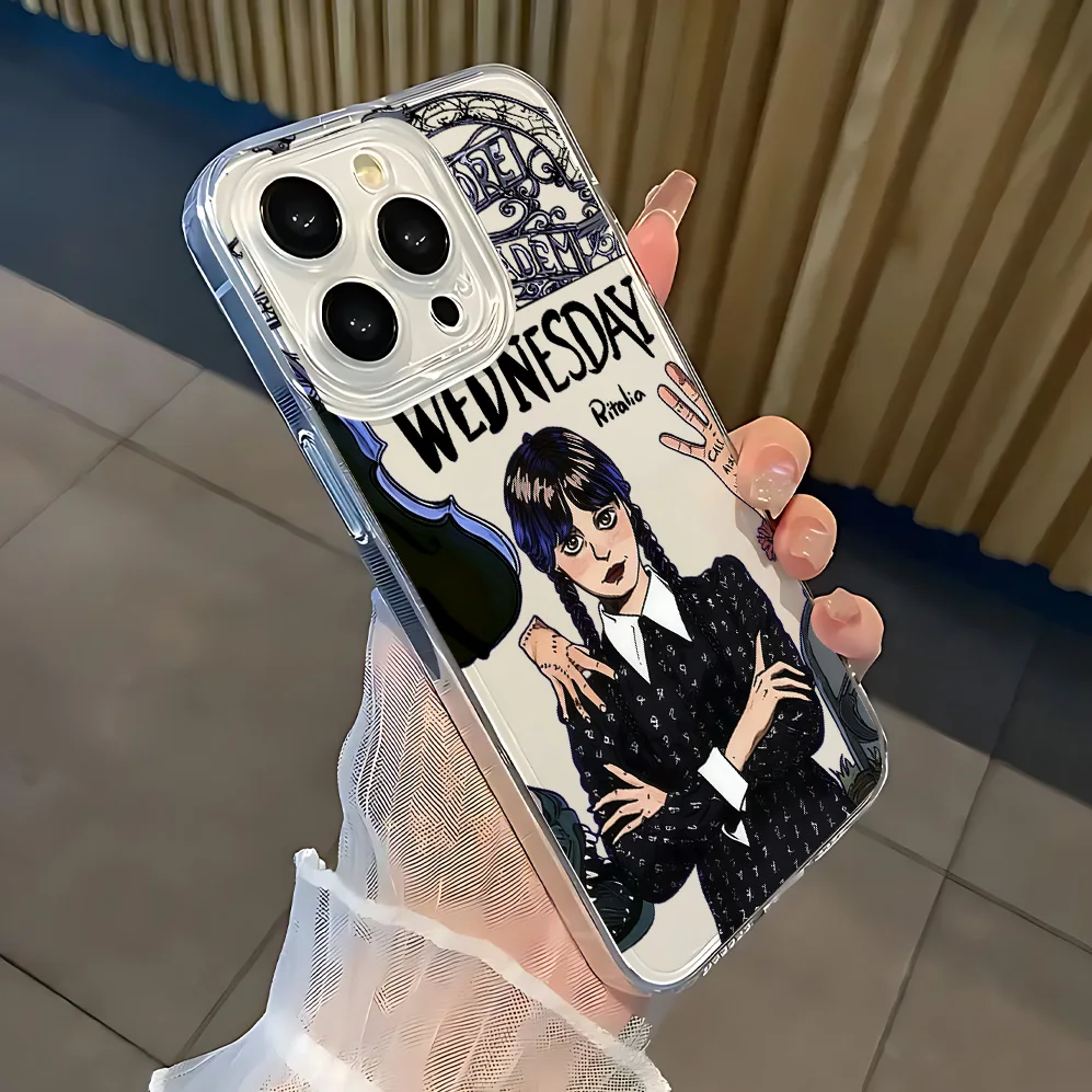 New Wednesday Addam Phone Case For iPhone 17 16 16e 15 14 13 12 11 Mini Pro Max X XR XSMax 7 8 Air Plus Transparent Back Cover