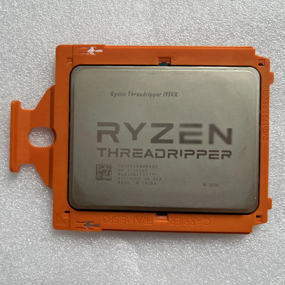 معالج AMD Ryzen Threadripper 1950X CPU 16C 32T 3.4 جيجا هرتز 14nm L3 = 32 ميجابايت مقبس sTR4 TDP180W