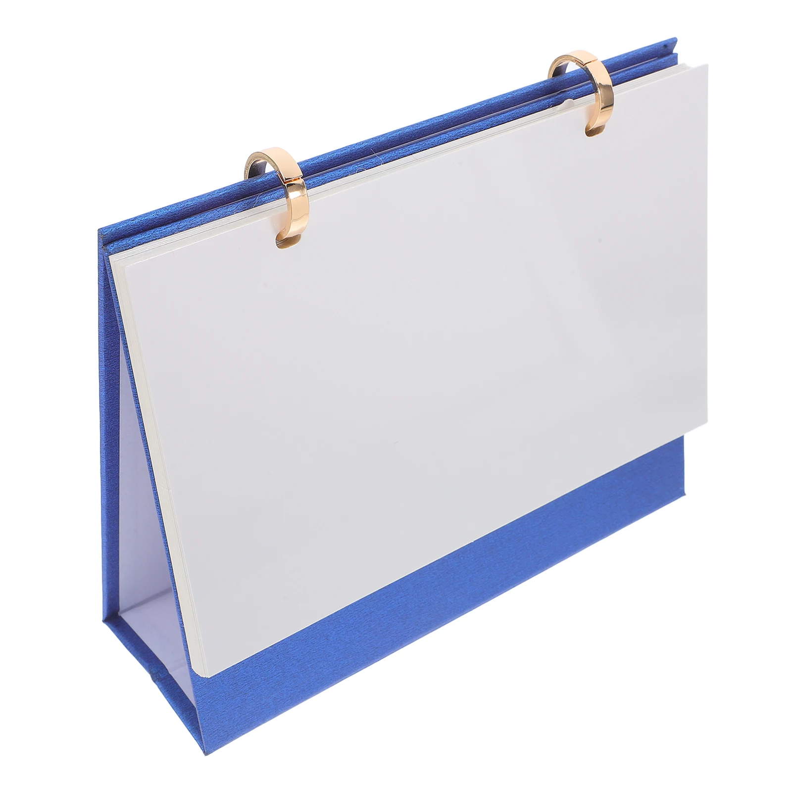 

Blank Flip Desk Calendar Blue St New Year Mini White Decorative Punched Cards Binder Clip DIY Printing Sturdy Cardstock
