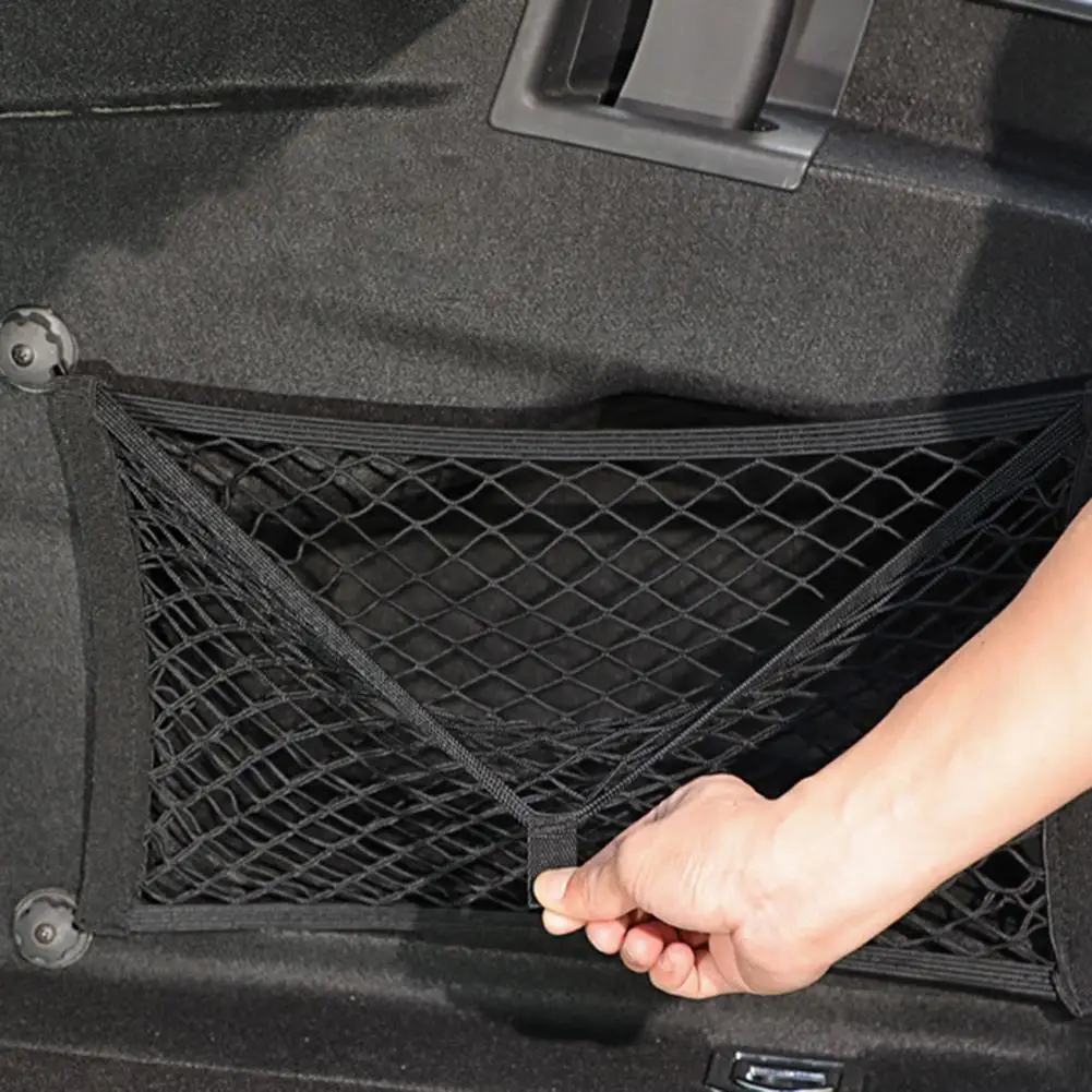 Car Cargo Storage Net Elastic Cargo Net Pocket  Auto Cargo Net Storage Mesh Pocket with Mounting Screws Hooks for Truck Car SUV