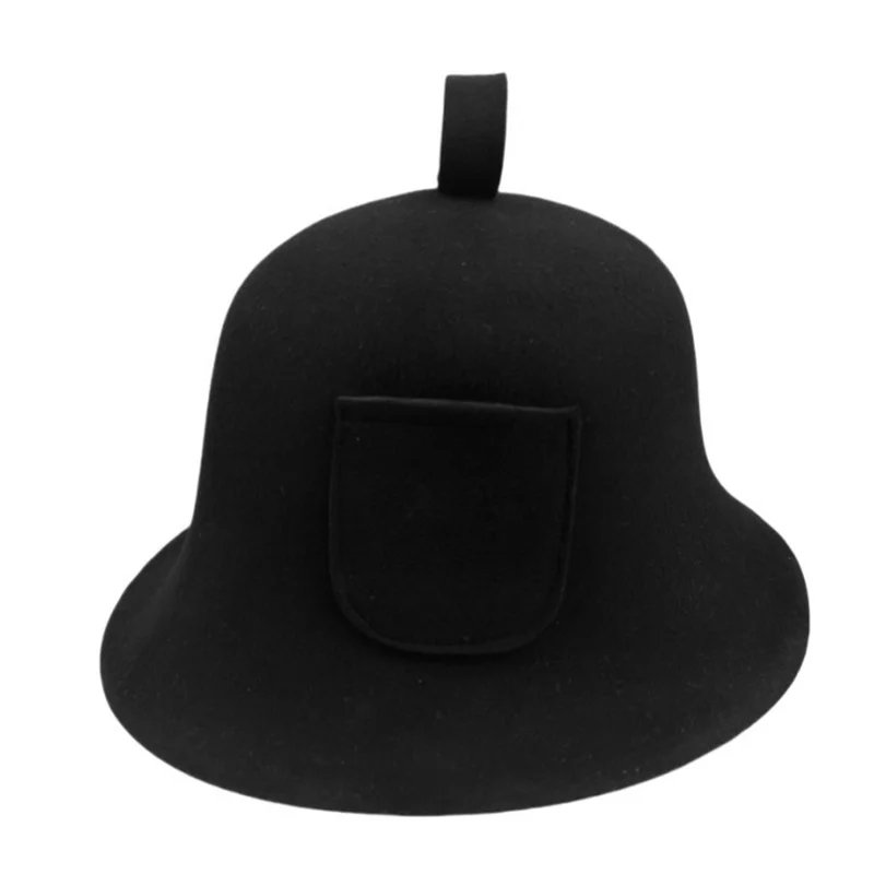 Handmade Premium Merino Wool Hat with Small Pocket for Sauna and Banya