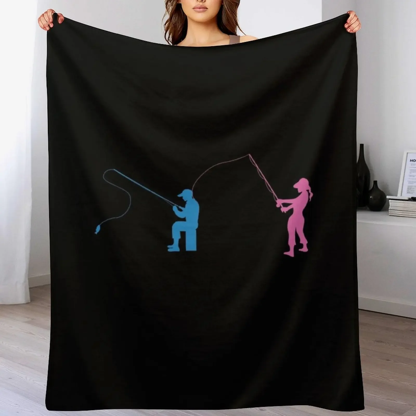 Fishing Couples Love Angling Fishermen Fish Gift Throw Blanket Warm Throw Blanket Gift for Anniversary