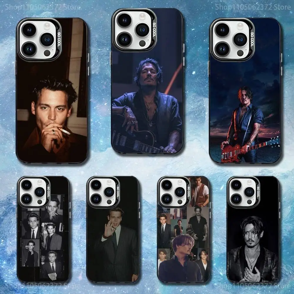 

Hot J-Johnny D-Depp Actor Phone Case For iPhone 11,12,13,16,14,15,Mini,Pro,XS,MAX Black Matte Shockproof Cover