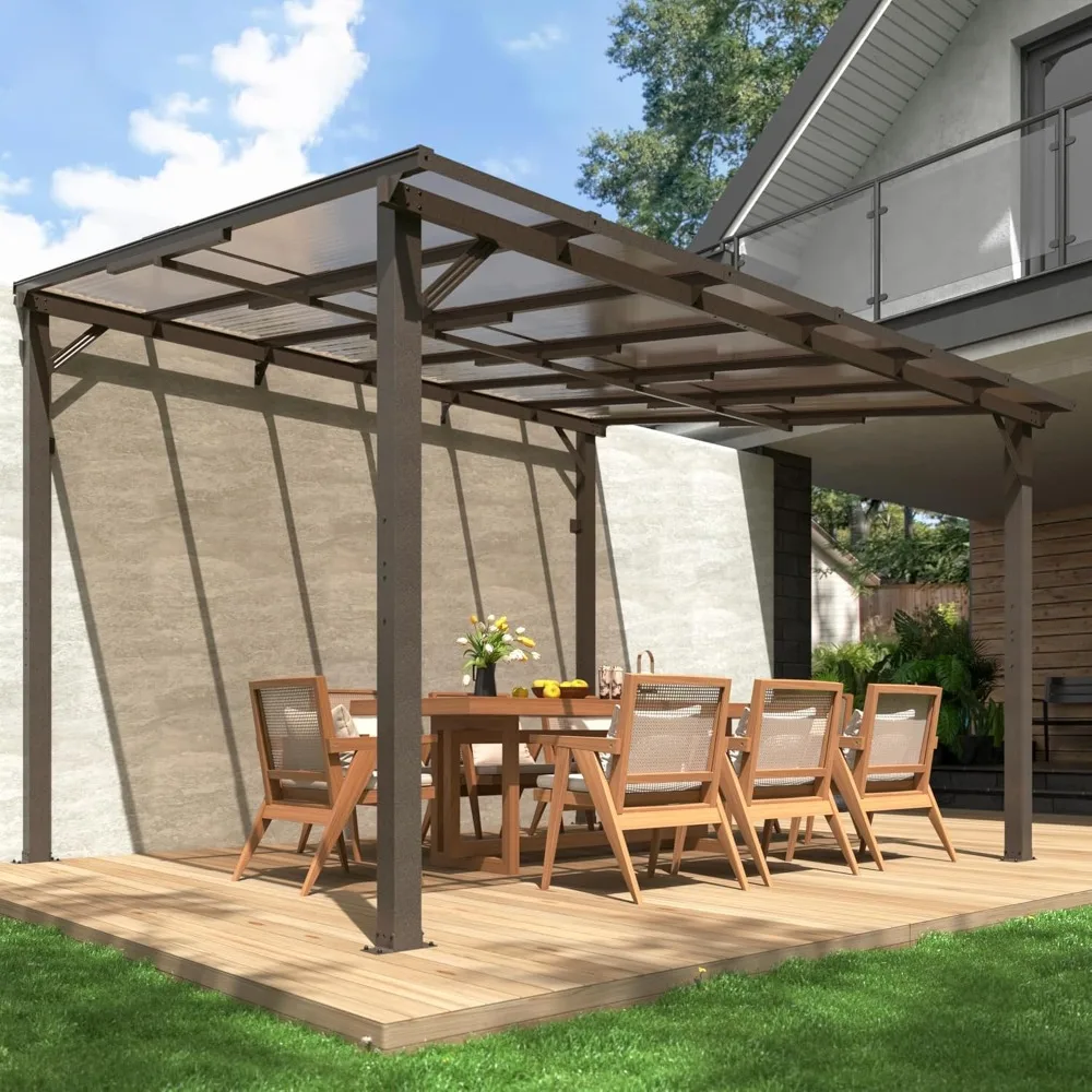 

FT Gazebo for Patio,Large Wall-Mounted Lean to Gazebo Pergola with Roof on Clearance, Lean to Gazebo Hard Top