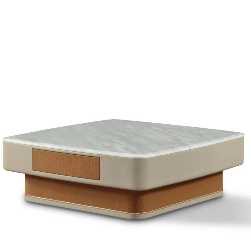 *Modern Luxury Marble Square Coffee Table Handmade Portable Living Room Multifunction Furniture for Home Decor