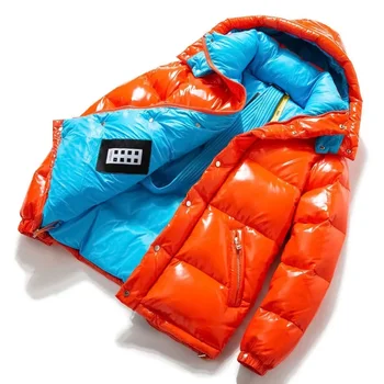 男性と女性のための短くて光沢のあるジャケット,厚い暖かいコート,取り外し可能なつばのコート,軽くて豪華,冬,新しい,2022