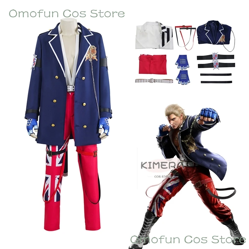 Tekken8 Steve Fox คอสเพลย์แฟนซีชุดวิกผมนักมวยฮาโลวีนแจ็คเก็ตเครื่องแบบฮาโลวีน NT01 Carnival อะนิเมะเกม Mens