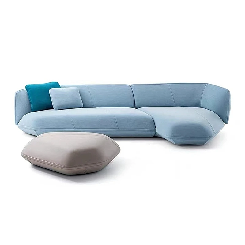 Lightweight luxury fabric sofa Modern simple villa small apartment living room corner sofa