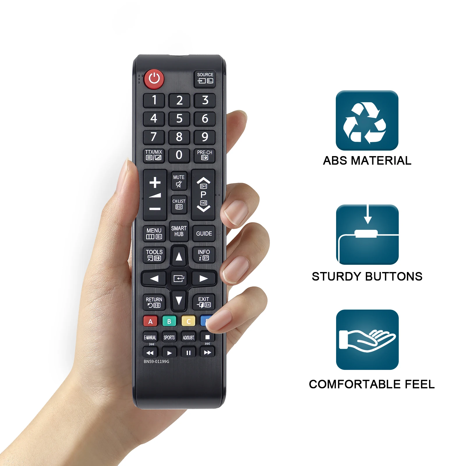 Bn59-01199G 替换 Remote Fit for Samsung Tv Remote Bn59-01199F Bn 5901199 Q Bn59-01301A Bn59-01199K Aa59-00799A