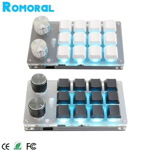 블루투스 5.0 맞춤형 기계식 키보드, RGB 미니 게임 프로그래밍 노브 키패드, 레드 스위치, 아이패드용 레이어 기능 포함 