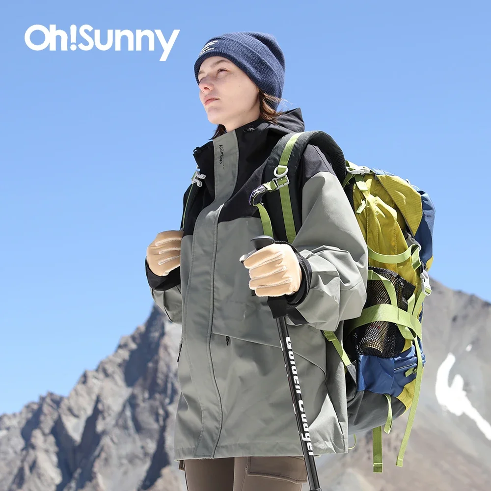 Ohsunny New Soft Shell Jacket for Women Autumn Winter Outdoor Breathable Windproof Waterproof Warm Mountaineering Hiking