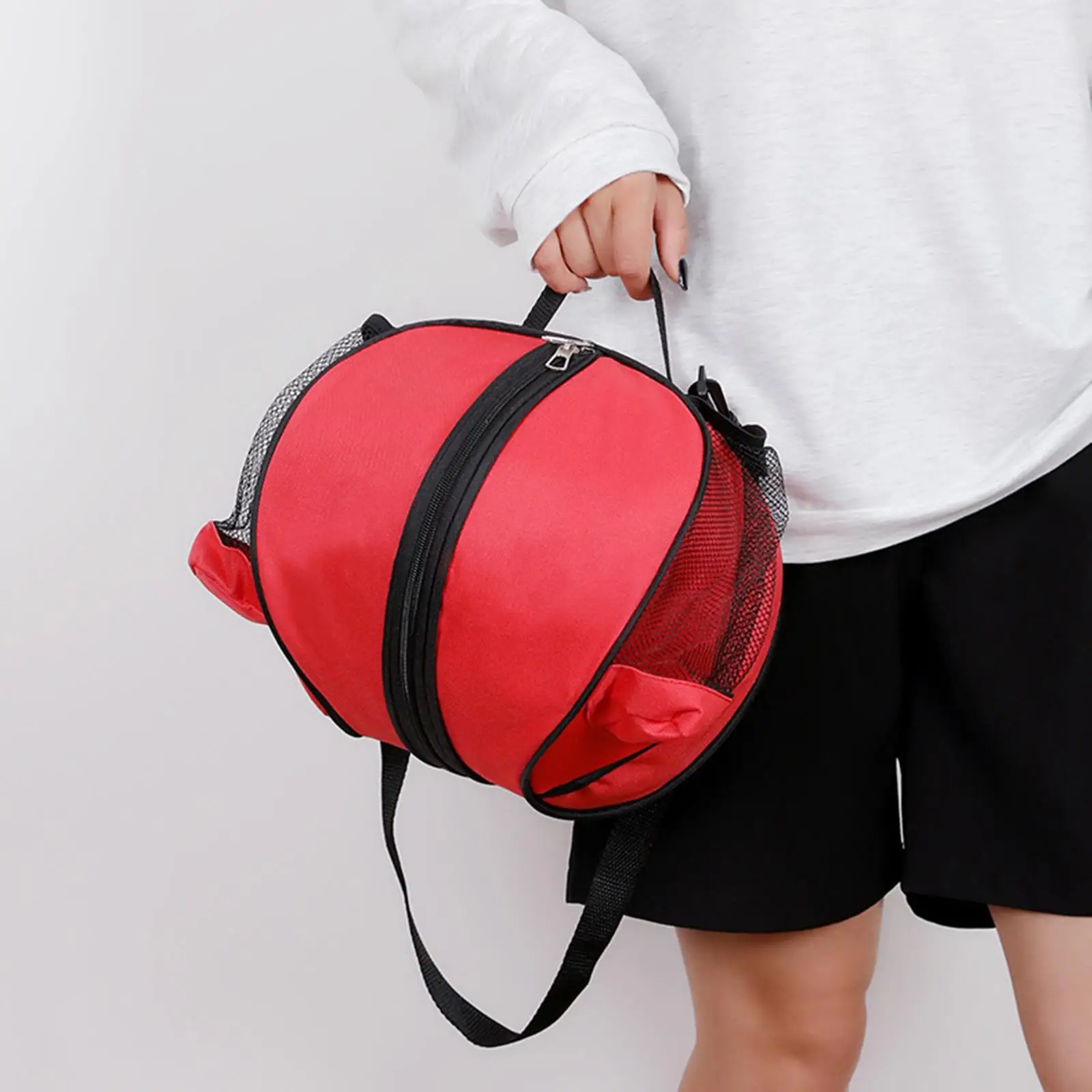 Portable Basketball Shoulder Bag Sports Ball Bag Easily Pick and Place Balls Adjustable