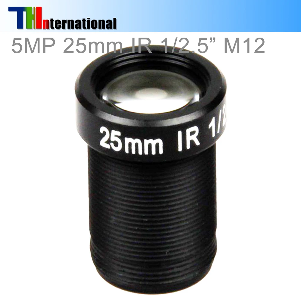 HD 5mp 25mm M12 obiektywy kamery przemysłowej 1/2 "dla obiektywu kamery HD obiektyw kamery CCTV ip F2.4 na odległość do 50m