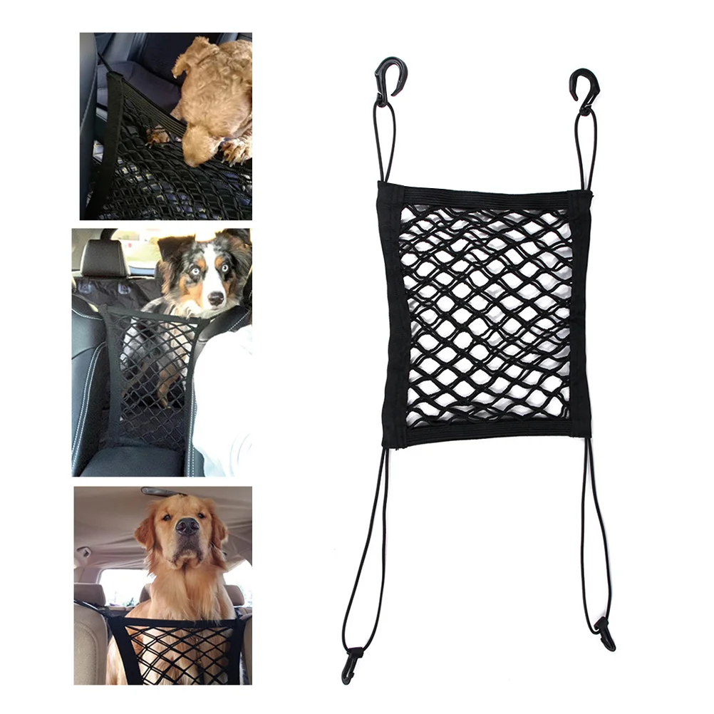 Red de aislamiento para vehículos de mascotas, cubierta para asiento de coche para perros, red protectora portátil integrada, red de seguridad para mascotas, color negro, 1 ud.