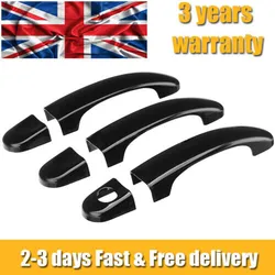 Carbon GLOSS Black Outside Exterior Door Handle Cover Set For VW Transporter T5 T6 Caddy 2003 - 2009 Car Accessories