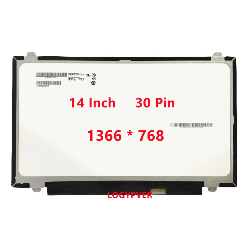 Pantalla LED de matriz LCD para ordenador portátil, pantalla de 14 pulgadas, B140XTN03.3 LP140WH2 TPS1, HB140WX1-301, EDP, 30 pines