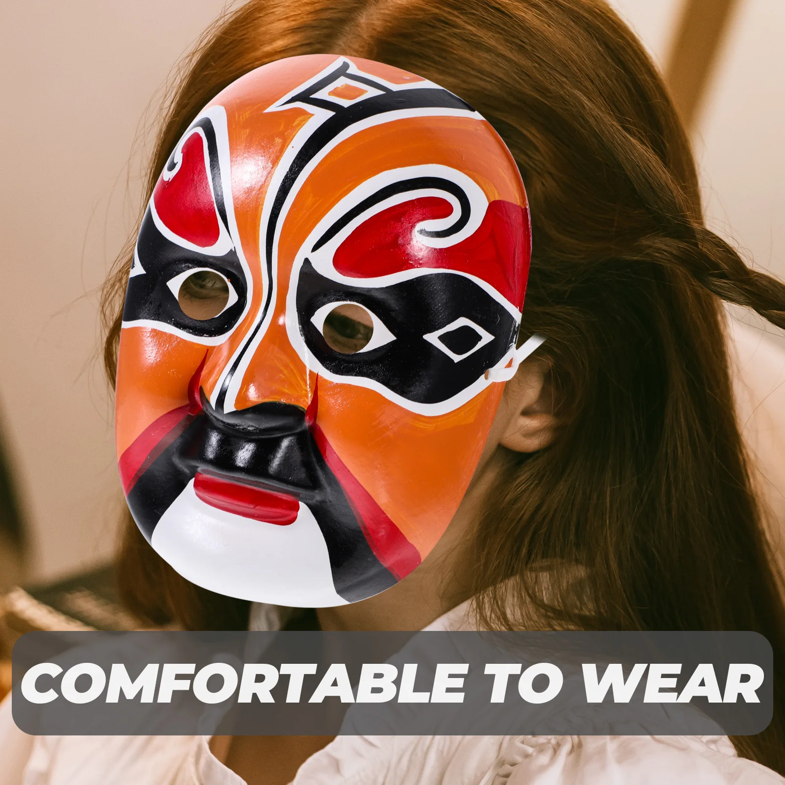 

Decoration Masquerade Mask Male Wall Asian Cosplay Tribal Masks Plaster Party Child Painted Chinese Craft