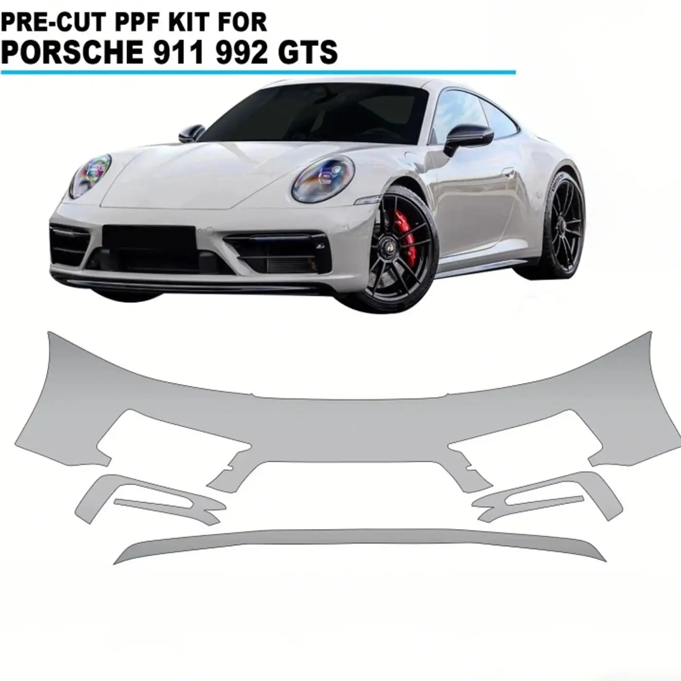 

For Porsche 911 992 GTS 2021-2025 Pre-cut PPF ﻿Kit TPU Bumper Scratch-Resistant Self-Healing Invisible Paint Protection Film