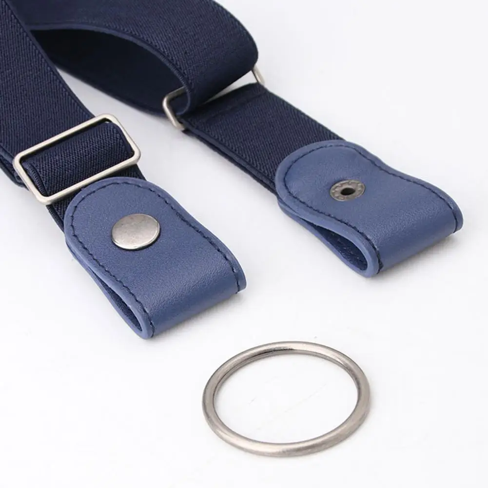 Elastic Waist Belt Adjustable Length Faux Leather Lazy Belt for Women Waistband Costume Accessory Punch Free Female Belt