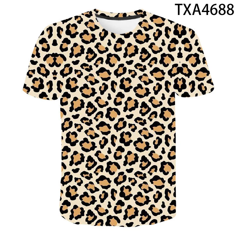 

Leopard Print T Shirt Men Women Children Funny Animal Fur T-shirt Camiseta 3D Printed Casual Fitness Tees Tops Boy Girl Clothing
