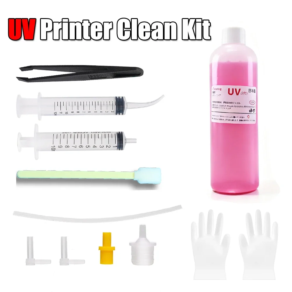

300ML UV Printer Cleaning Liquid Solvent Cleaner Unclog Printhead Clog For Epson Canon HP Brother Print Head Nozzle Clean Kit