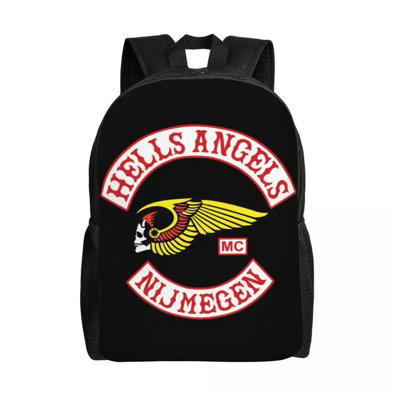 Custom Helmets Angels World logo laptop backpack women men basic bookbag for college school student motorcycle club bags