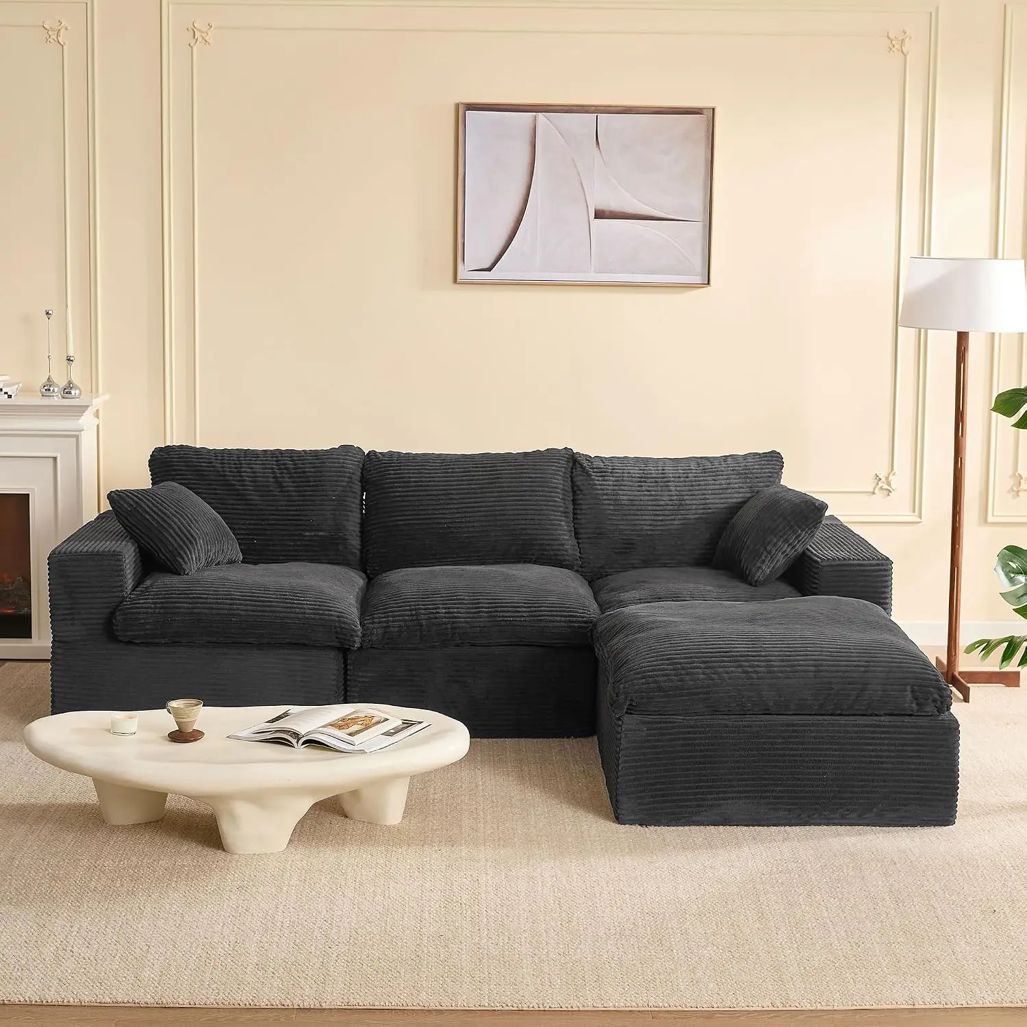 106.3” Sectional Couches for Living Room, Set of Cloud Couch, Modular Sectional Sofa, Convertible Sofas Bed, Deep, Customized