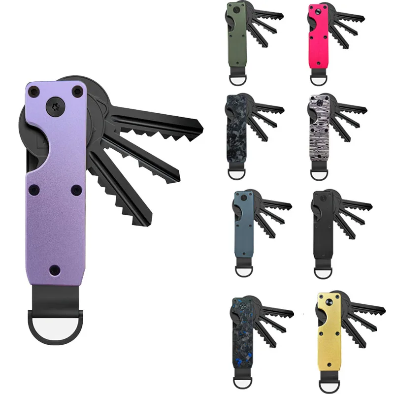 Women Men Key Organizer-Compact Metallic Key Holder Smart Keychain Secures 2-6 Key| Minimalist Innovative Keyholder | YSB06