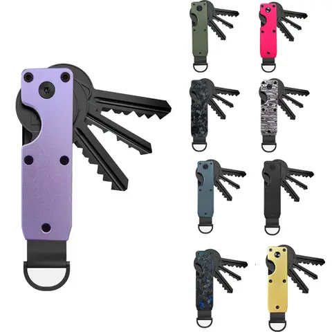 Women Men Key Organizer-Compact Metallic Key Holder Smart Keychain Secures 2-6 Key| Minimalist Innovative Keyholder | YSB06